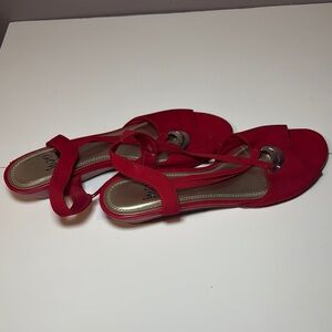 Chic Red Sandals with  Strappy Design